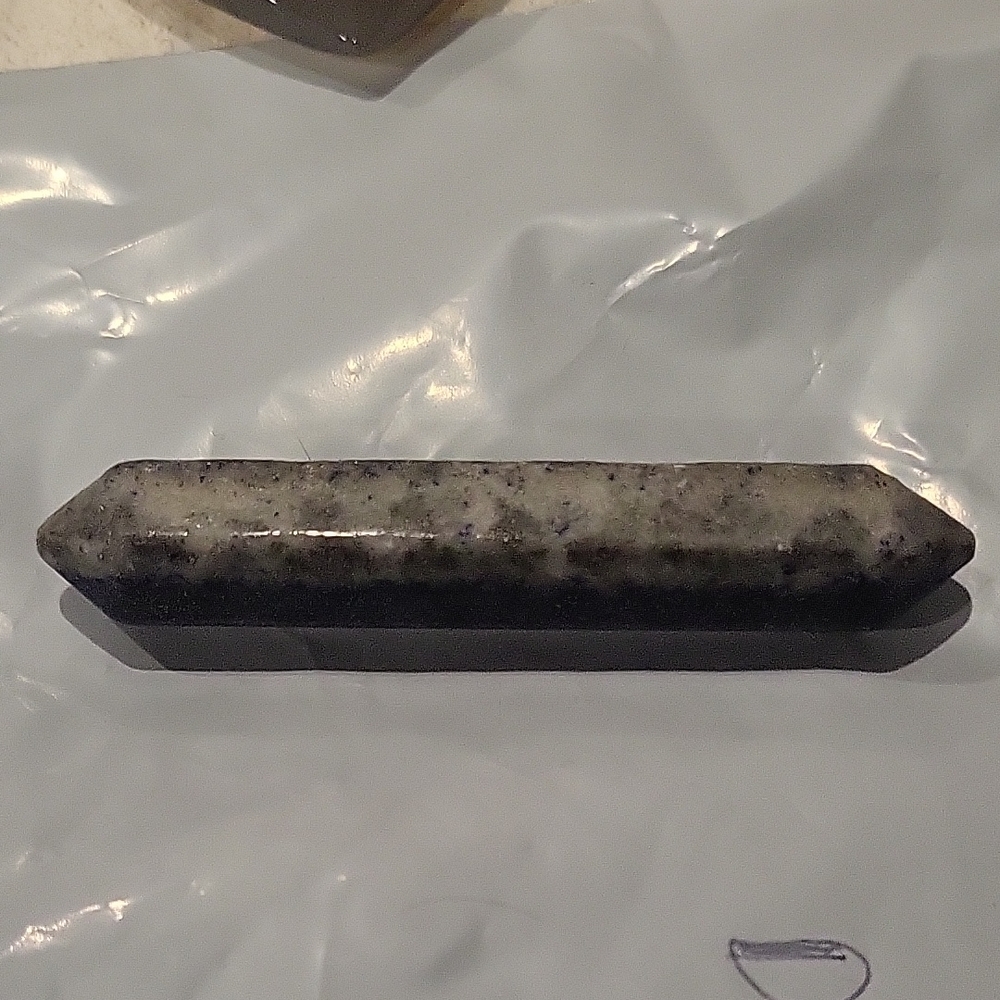 Gray and Black Sodalite Crystal Stone Wand